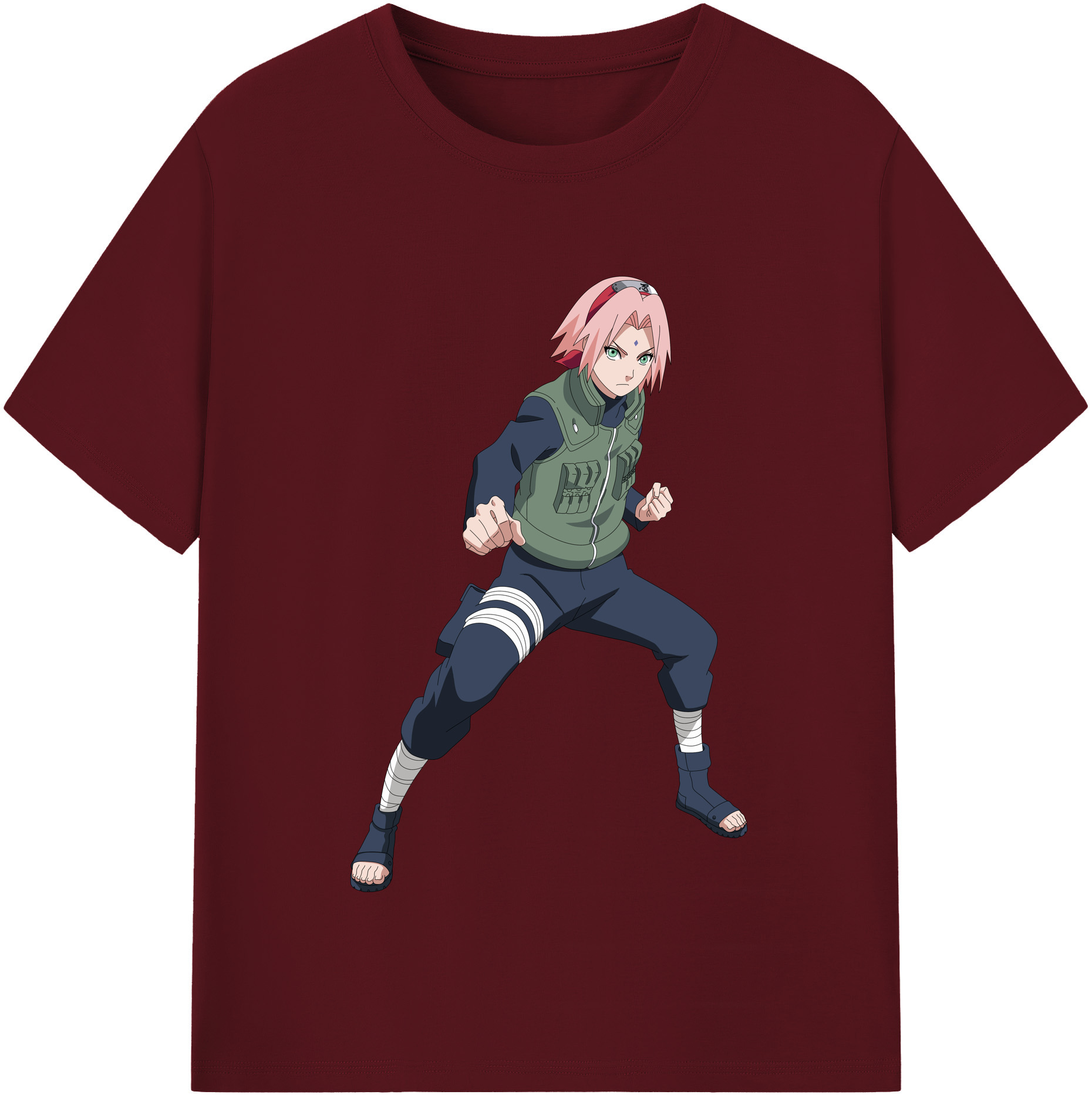 （画像用） NARUTO -ナルト- 春野サクラ Haruno Sakura 綿100％半袖Tシャツ（フロントプリント）